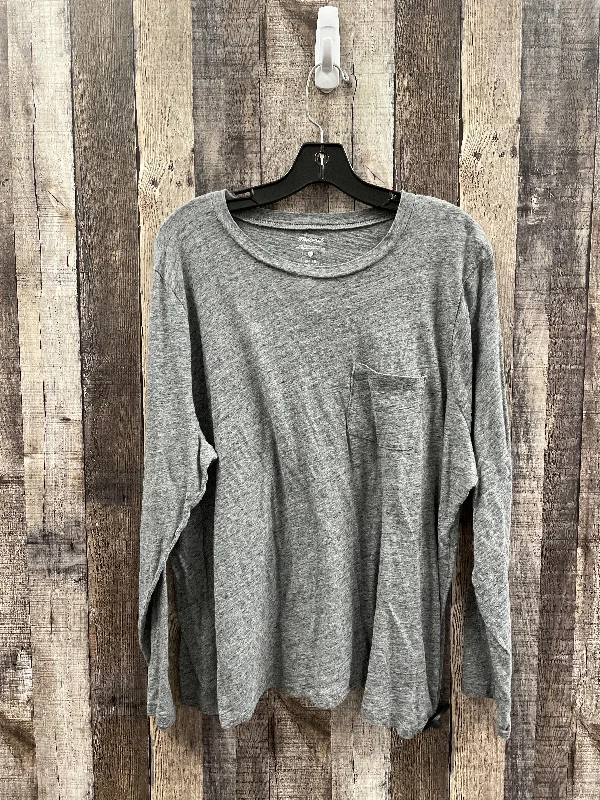 Simple long sleeve Top Long Sleeve By Madewell In Grey, Size: 2x