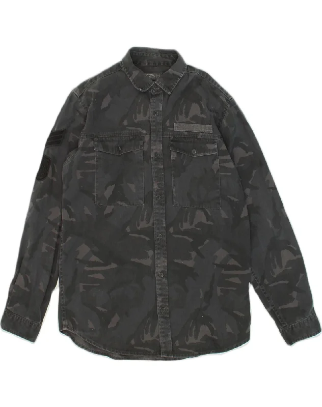 JACK & JONES Mens Military Jacket IT 50 Large Grey Camouflage Cotton