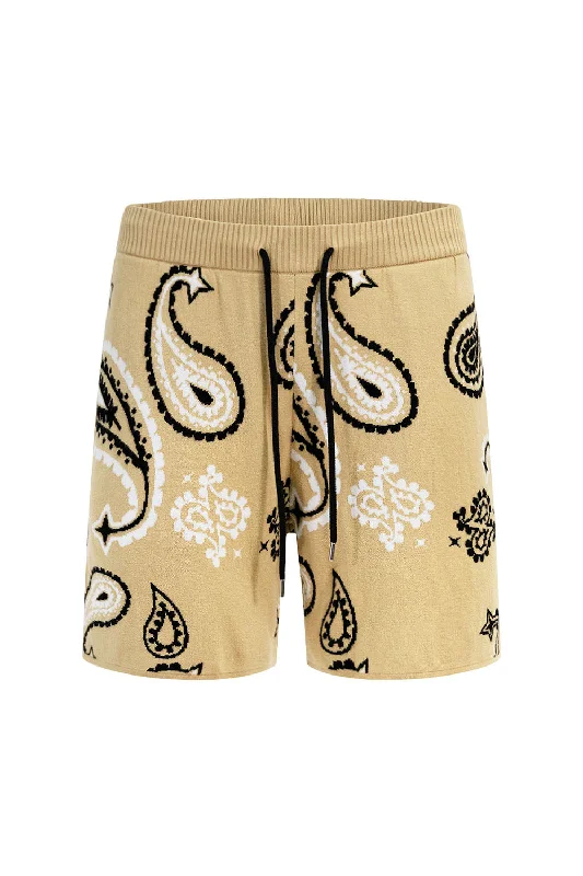 Leather pants Men's Paisley Sweater Shorts