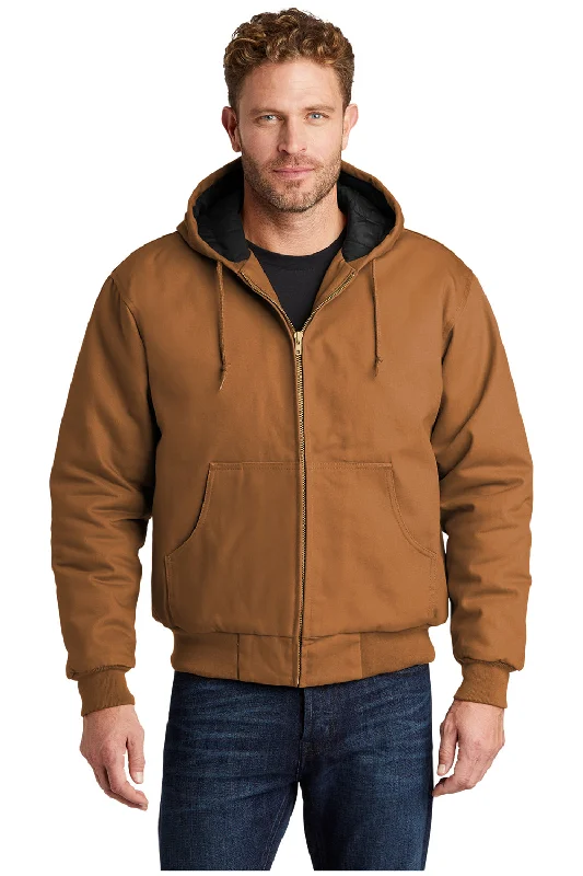 CornerStone Mens Duck Cloth Full Zip Hooded Jacket - Duck Brown