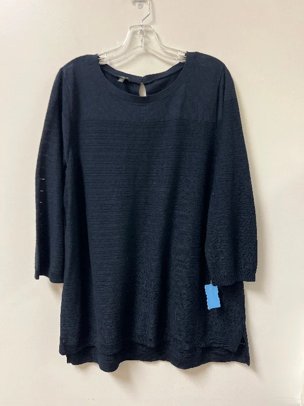 Button-down shirt Top Long Sleeve By Talbots In Navy, Size: 2x