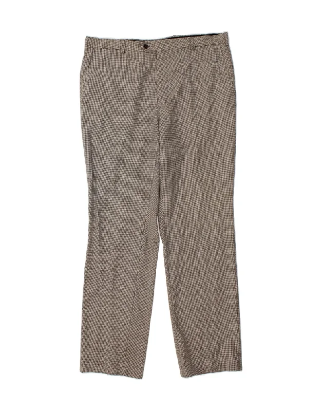 Vintage-inspired VALENTINO Mens Straight Suit Trousers W38 L32 Grey Check