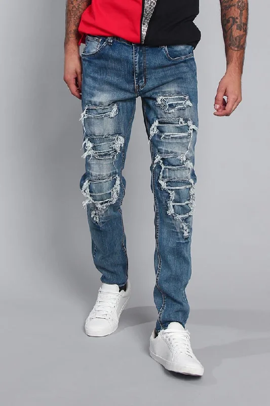 Heavy-duty jeans Distressed Denim Jeans