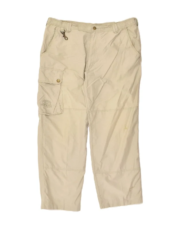 Denim culottes CAMEL Mens Straight Cargo Trousers IT 54 2XL W38 L28 Beige Cotton