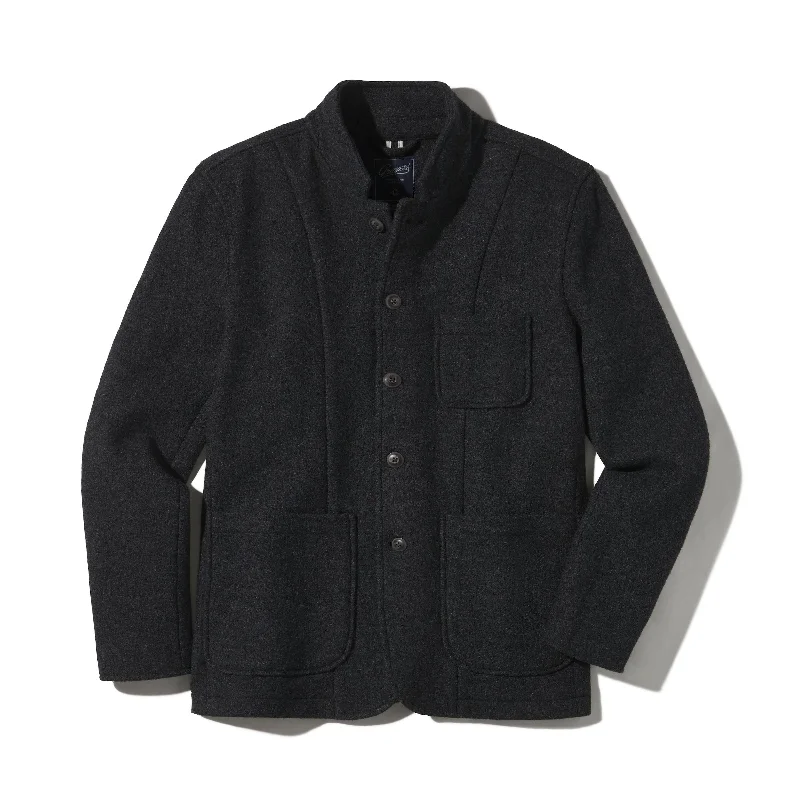 Street Burnham Knitted Wool Blazer - Charcoal