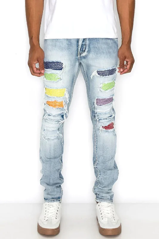 Casual jeans Multi Color Diamond Denim Jeans