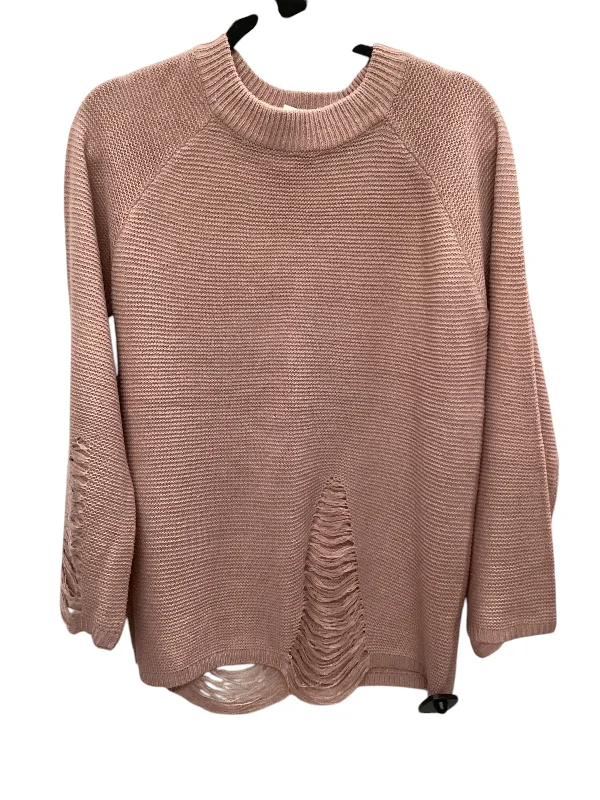 Cotton blend Top Long Sleeve Basic By Say What In Pink, Size: M