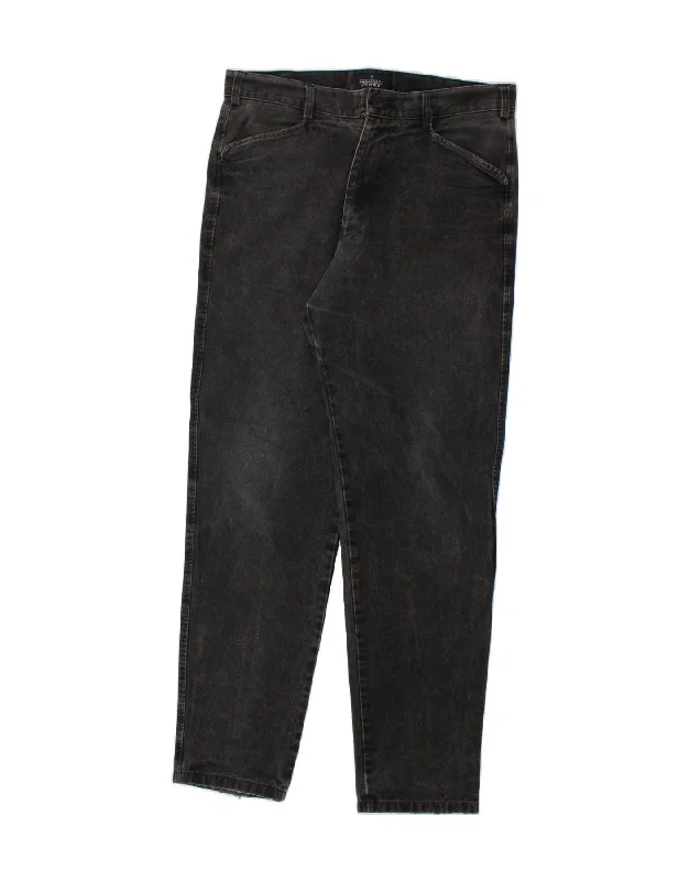 Over-sized denim TRUSSARDI Mens Tapered Jeans IT 52 XL W34 L34 Black Cotton