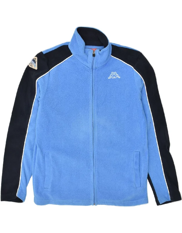 KAPPA Mens Fleece Jacket UK 38 Medium Blue Colourblock Polyester