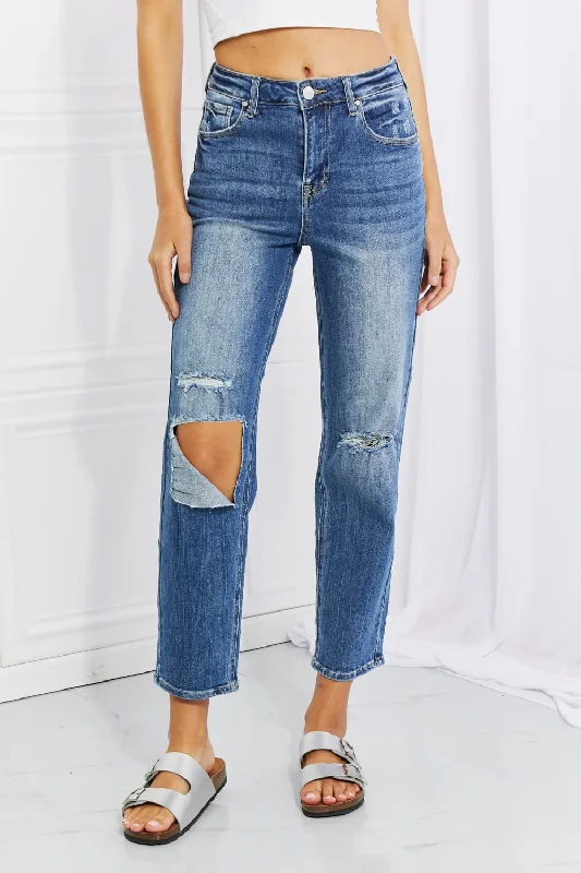 Heavy-duty jeans RISEN Full Size Emily High Rise Relaxed Jeans