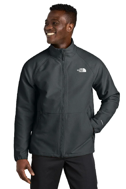 The North Face Mens Barr Lake Water Resistant Soft Shell Full Zip Jacket - Heahter Dark Asphalt Grey - New