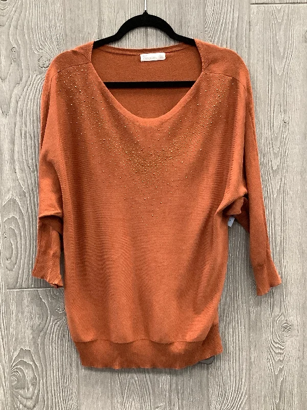 Casual top Top Long Sleeve By 89th And Madison In Orange, Size: Xl