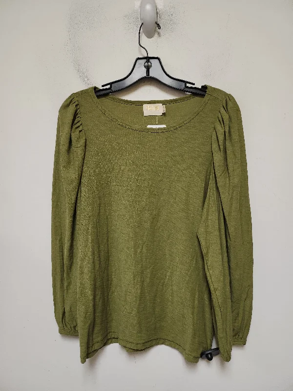 Cotton jersey Top Long Sleeve Basic By Nation Ltd In Green, Size: M