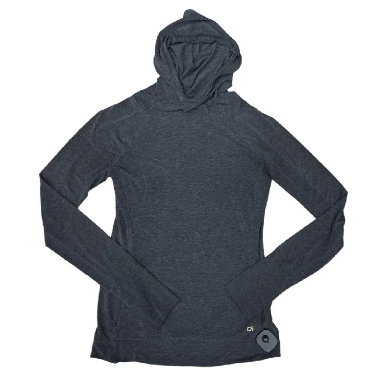 Stretch fit Athletic Top Long Sleeve Hoodie By Gapfit In Grey, Size: Xs