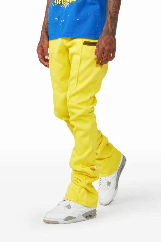 Woolen pants Branson Yellow Stacked Flare Trackpant