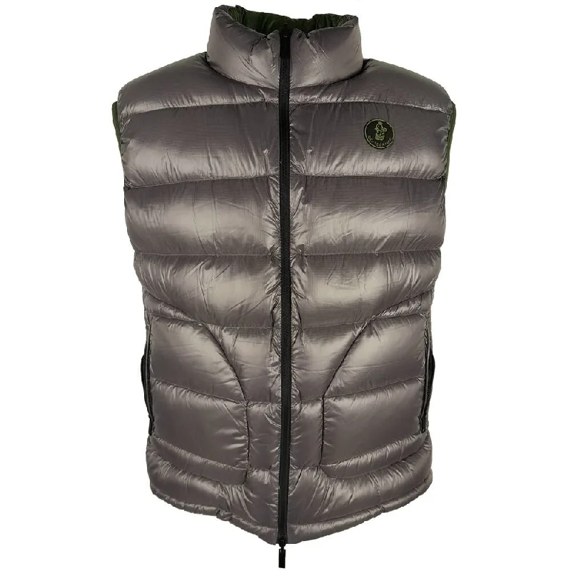 Centogrammi Chic Reversible Green & Grey Duck Down Men's Vest