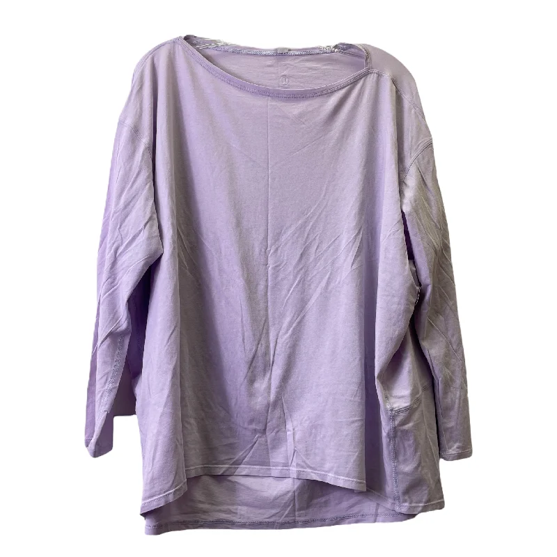 Soft wool Purple Athletic Top Long Sleeve Crewneck By Lululemon, Size: L