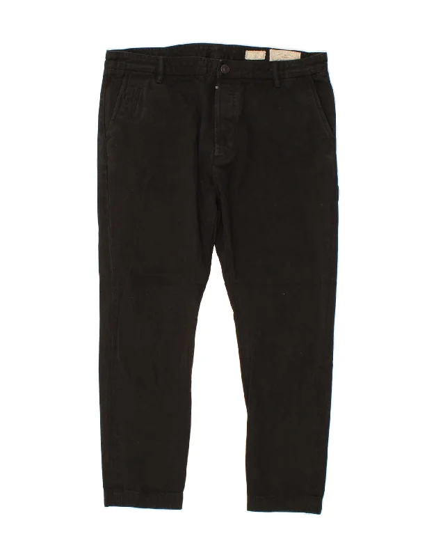 Flare jeans ALL SAINTS Mens Tailored Fit Tapered Chino Trousers W36 L28 Black Cotton