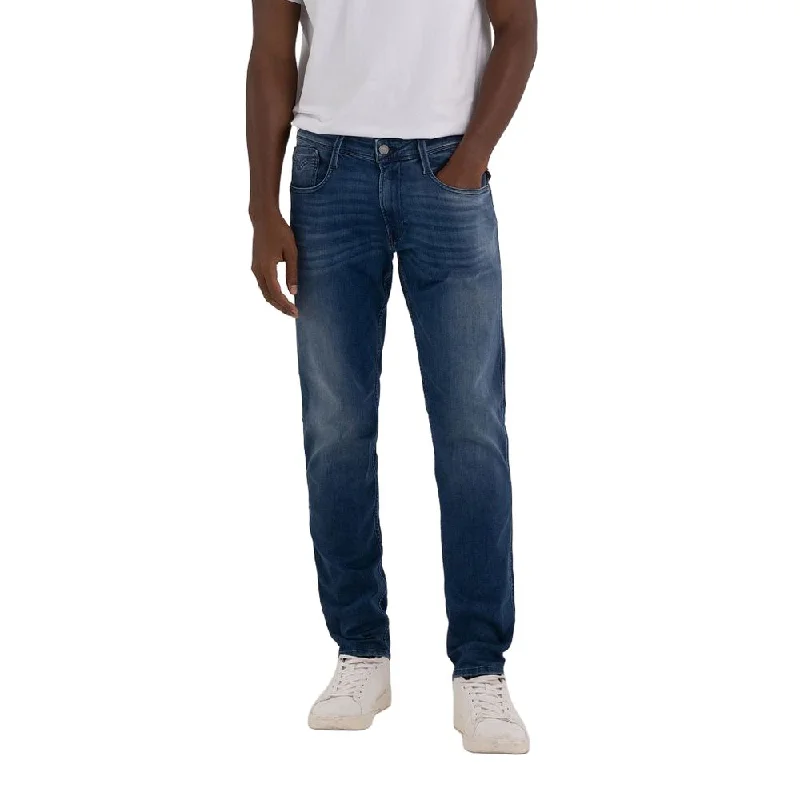 Leather-trimmed denim Replay  Cotton Jeans & Men's Pant