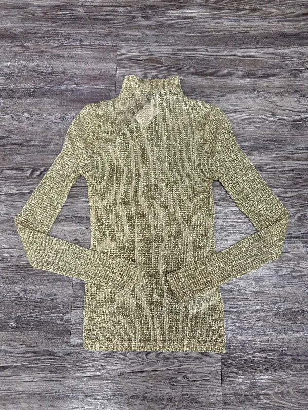 Fitted long sleeve Top Long Sleeve By J. Crew In Gold, Size: Xxs