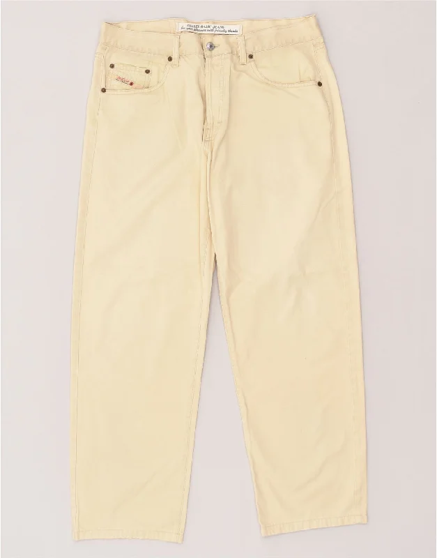 Button-up denim DIESEL Mens Straight Casual Trousers W38 L30 Beige Cotton