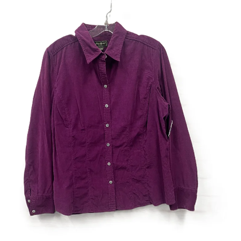 Elegant long sleeve Top Long Sleeve By Eddie Bauer In Purple, Size: Xl