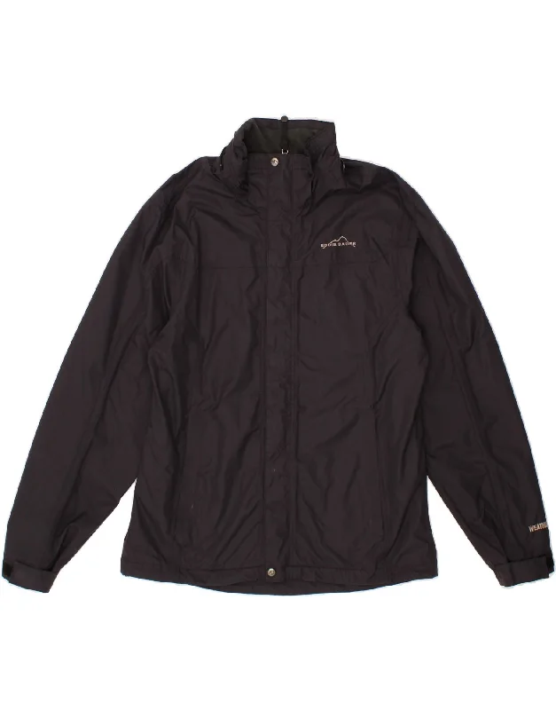 EDDIE BAUER Mens Rain Jacket UK 38 Medium Black Nylon