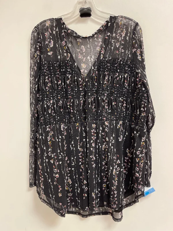 Crew neck top Top Long Sleeve By Maurices In Floral Print, Size: 3x