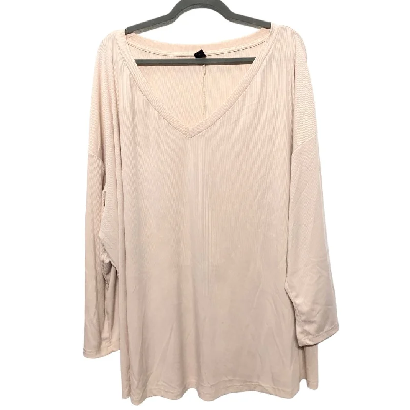 Classic shirt Beige Athletic Top Long Sleeve Collar Shein, Size 22