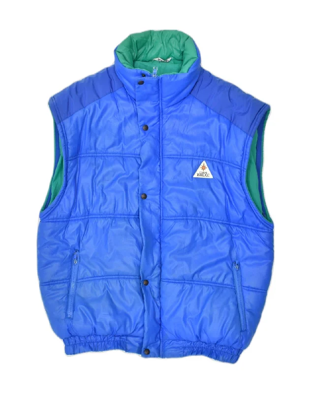 BRUGI Mens Padded Gilet UK 38 Medium Blue Polyamide