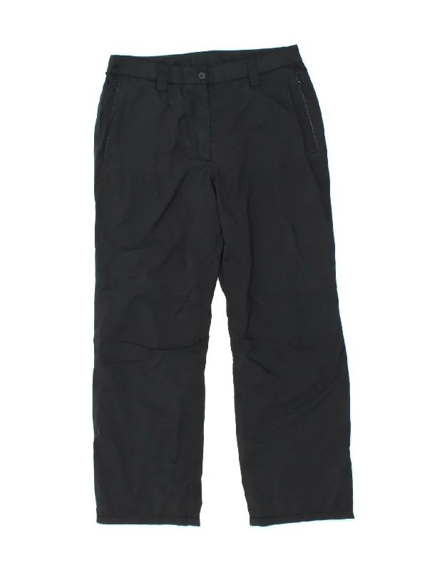 Leather-trimmed denim CHERVO Mens Straight Windbreaker Trousers IT 46 Small W29 L28  Black