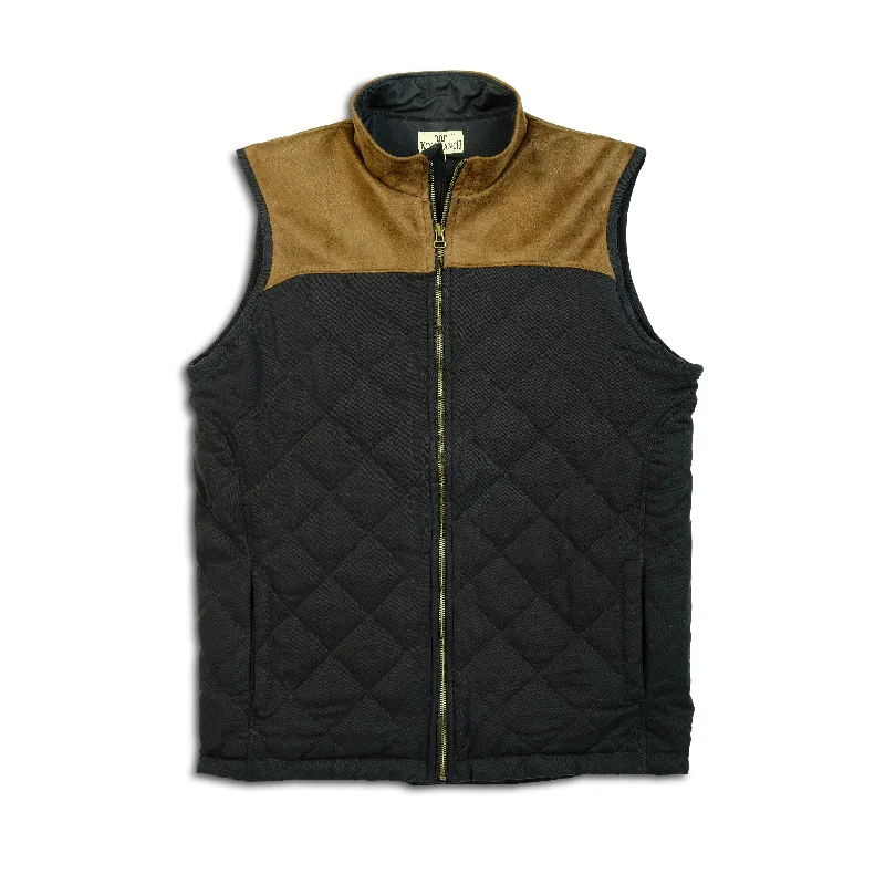 Men's Stretch Duck Twill Vest W/Suede