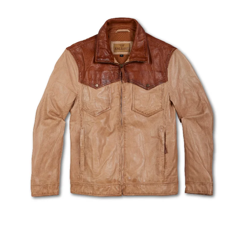 Men's Western Two-Tone Leather Jacket