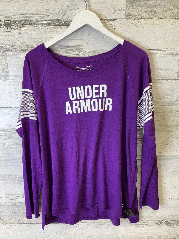 Classic fit Athletic Top Long Sleeve Crewneck By Under Armour In Purple, Size: Xl