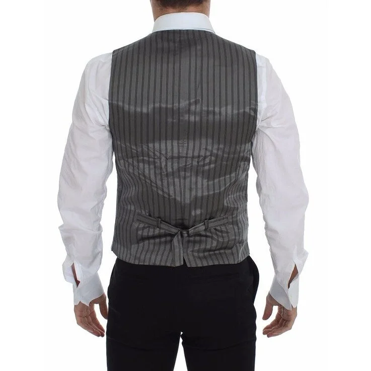 Dolce & Gabbana Elegant Gray Cotton Stretch Dress Men's Vest