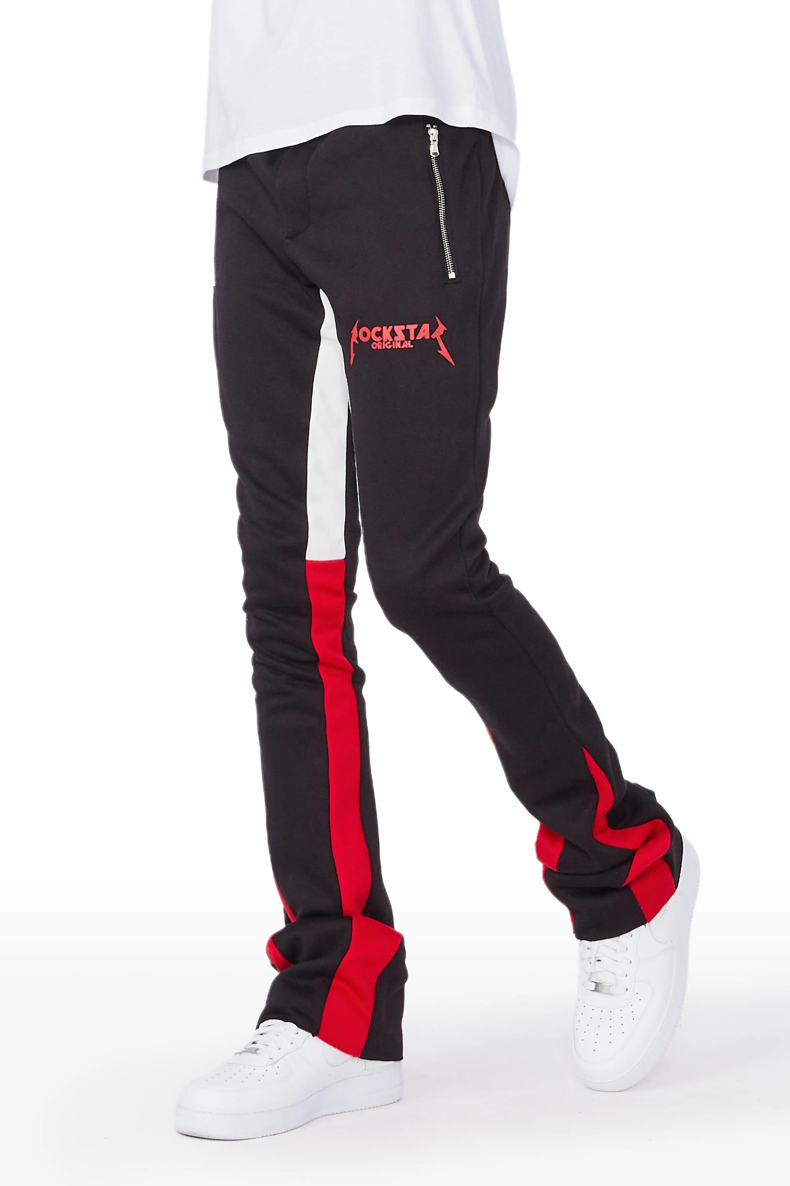 Sporty trousers Everest Black Stacked Flare Track Pant