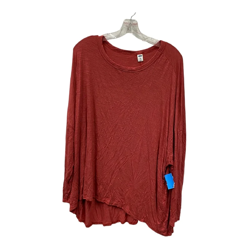 Long sleeve shirt Top Ls By Old Navy In Red, Size:Xxl