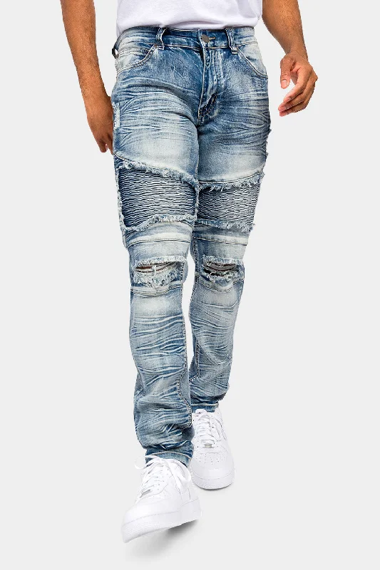 Lounge pants Crease Stacked Biker Denim Jeans