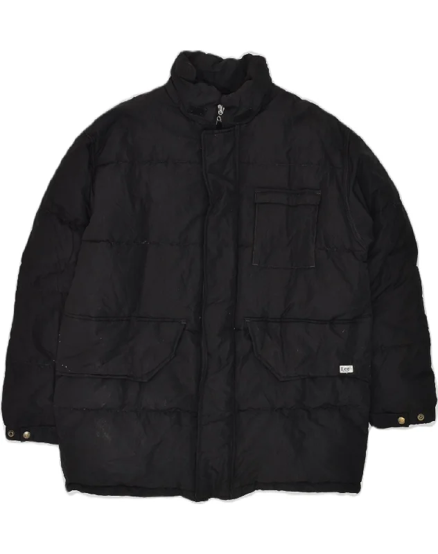 LEE Mens Padded Jacket UK 40 Large Black Polyester