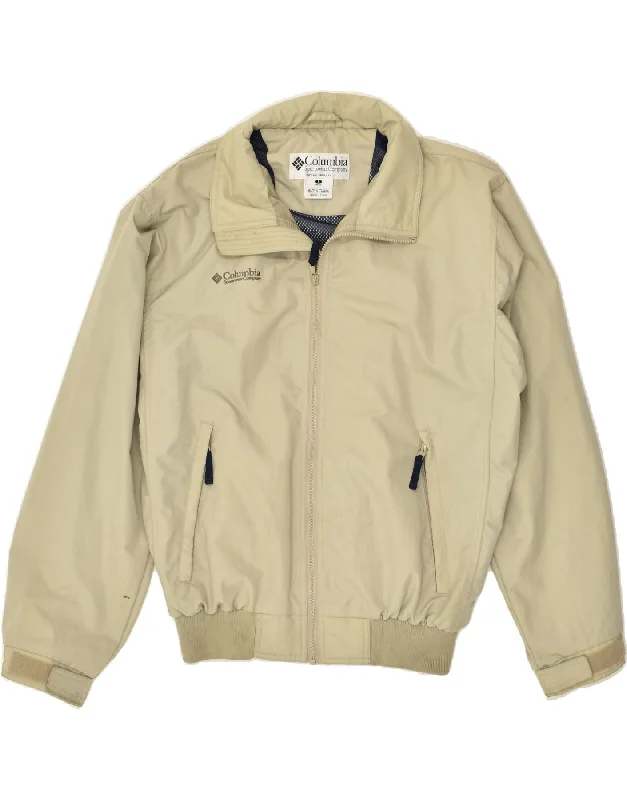 COLUMBIA Mens Bomber Jacket UK 36 Small Beige Nylon