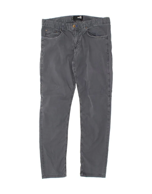 Raw indigo MOSCHINO Mens Slim Casual Trousers W34 L29 Grey Cotton