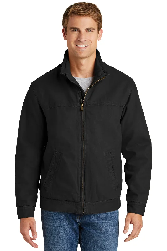 CornerStone Mens Duck Cloth Full Zip Jacket - Black