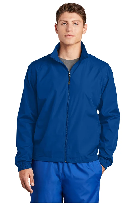 Sport-Tek Mens Water Resistant Full Zip Wind Jacket - True Royal Blue