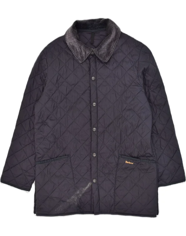 BARBOUR Mens Quilted Jacket UK 40 Large Navy Blue Polyamide