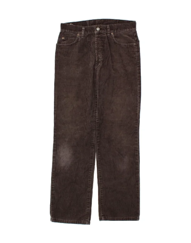 Printed denim RIFLE Mens Straight Corduroy Trousers W32 L29 Brown Cotton