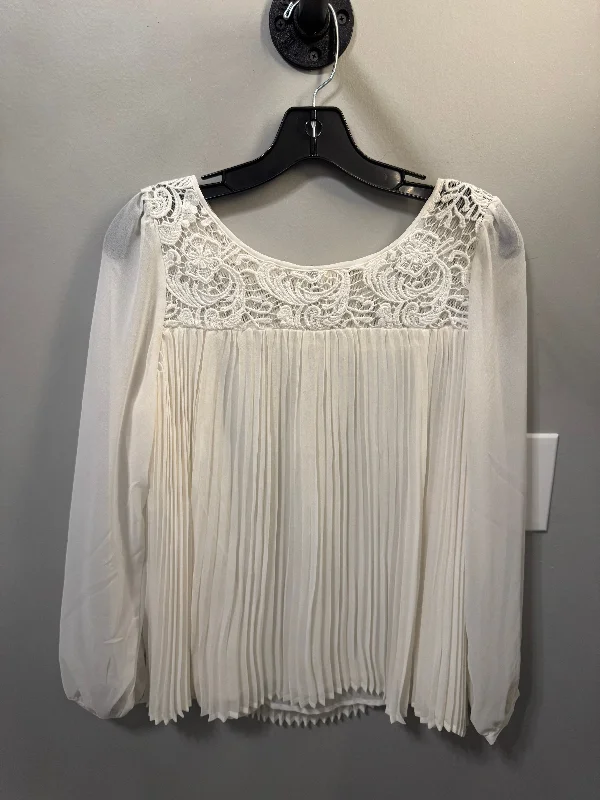 Printed long sleeve Top Long Sleeve By Sundance In Cream, Size: Xs