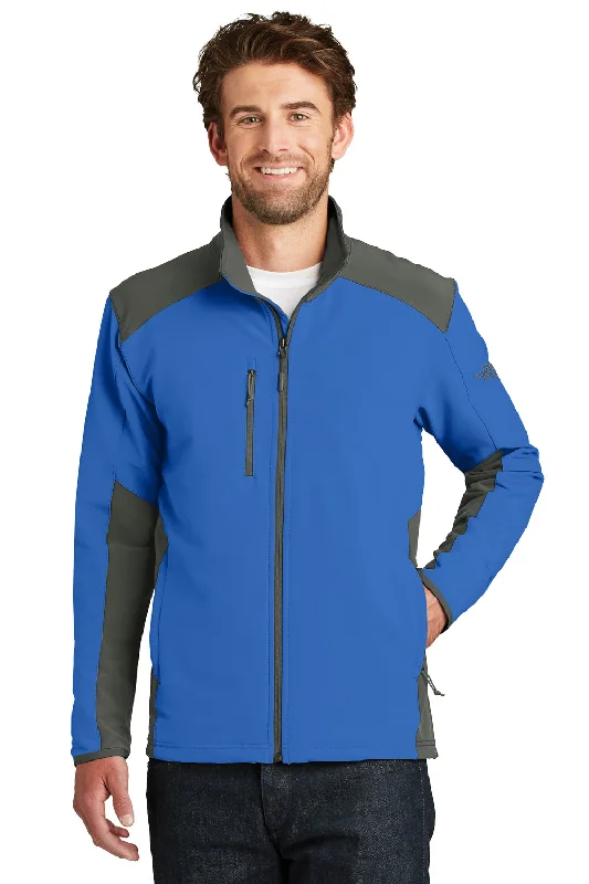 The North Face Mens Tech Wind & Water Resistant Full Zip Jacket - Monster Blue/Asphalt Grey - Closeout