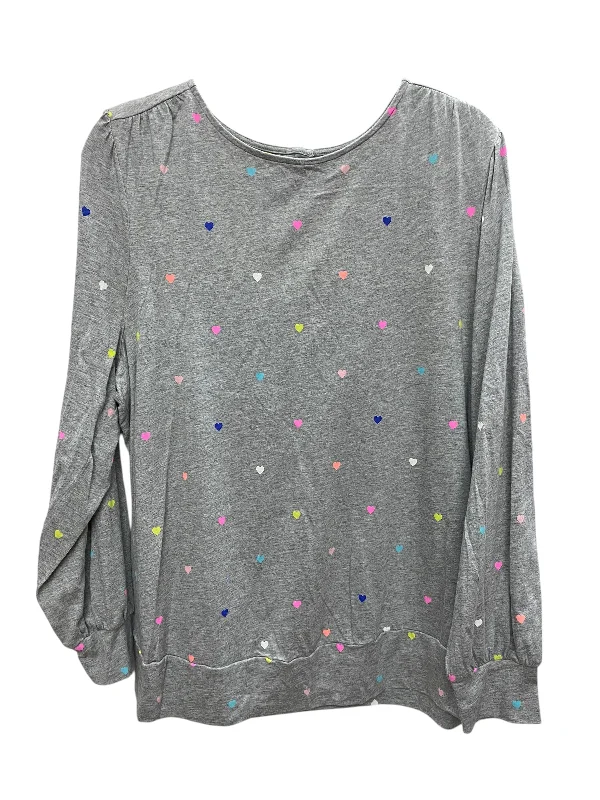 Basic shirt Top Long Sleeve By Crown And Ivy In Grey, Size: 2x