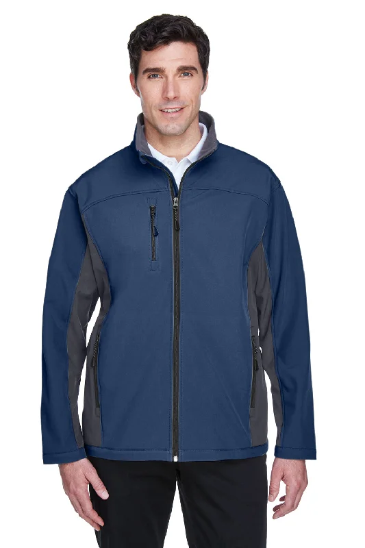 Devon & Jones Mens Wind & Water Resistant Full Zip Jacket - Navy Blue/Dark Grey - Closeout