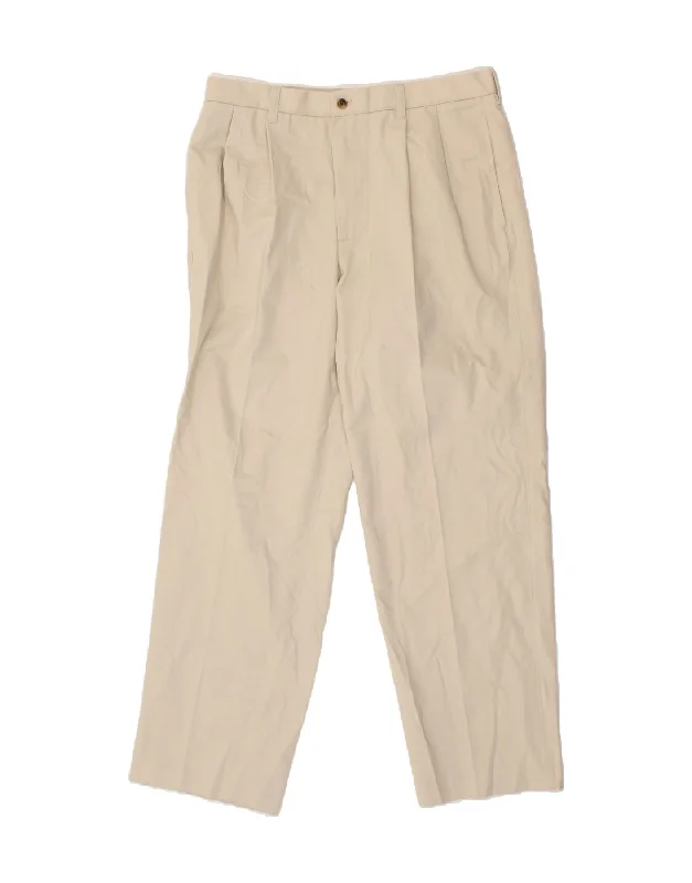 Washed-out denim IZOD Mens Pegged Chino Trousers W34 L32  Beige Cotton